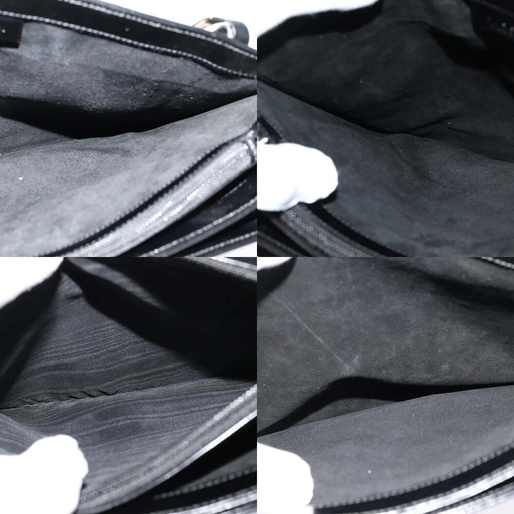GUCCI Shoulder Bag Patent Leather Black Silver - Picture 12 of 13